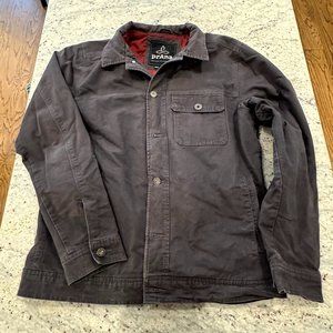 Prana Lined Mens grey Canvas Trembly Jacket in Medium
